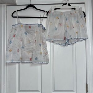 Cynthia Rowley White Sleepwear with Colorful Embroidery